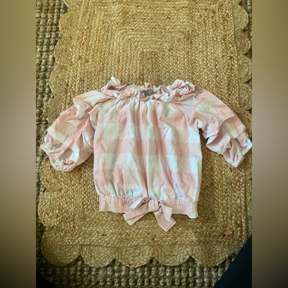 Habitual girls pink and white plaid blouse